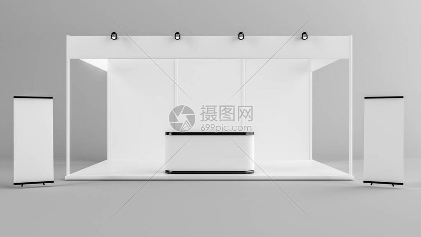 Booth模板公司身份3D背景材料的全组图片