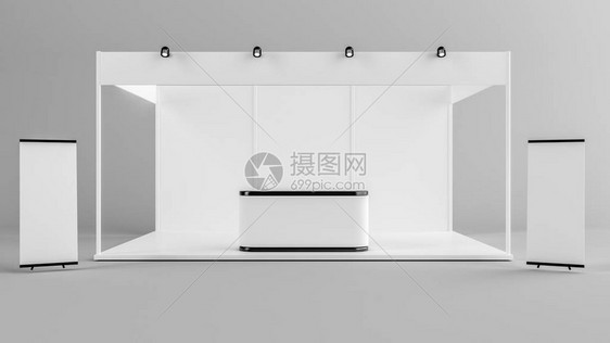 Booth模板公司身份3D背景材料的全组图片