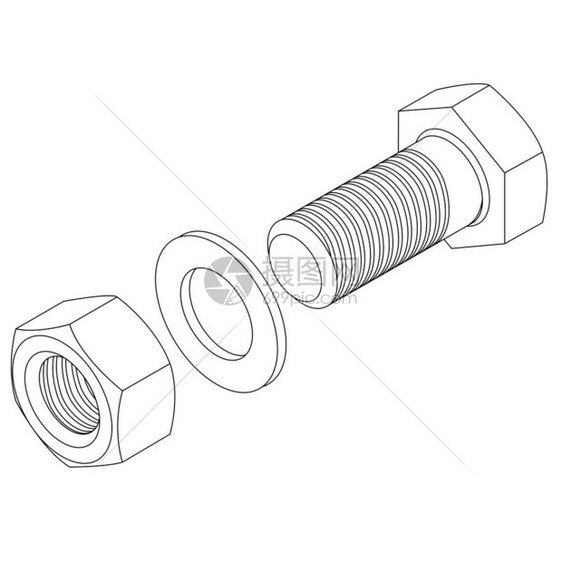 不锈钢螺栓和螺母插图图片