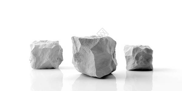 白色大理石岩讲台白背景上孤立图片