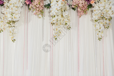 婚礼装饰的美丽花背景图片
