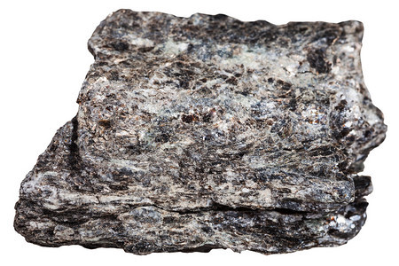 以白色背景分离的晶状岩质石英生物硫酸盐矿图片