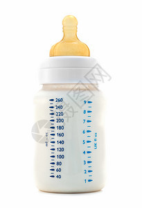孤立在白色背景上的婴儿奶瓶图片