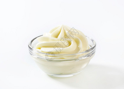 玻璃碗里的奶油酪漩涡图片