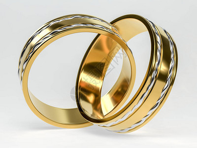 金婚戒孤立结婚戒指背景概念图片