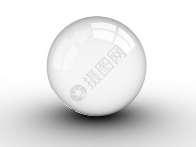 白色背景上水晶球的3d渲染插图图片