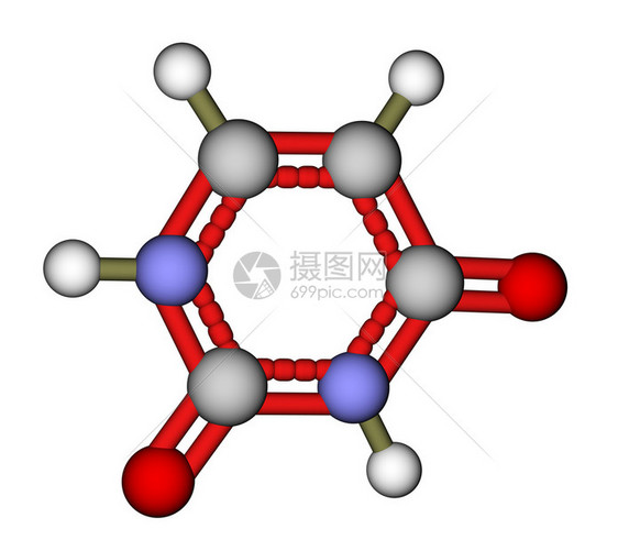 核碱基尿嘧啶分子结构图片