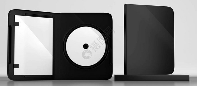3d制成白背景的cddvd光盘塑料盒模型图片
