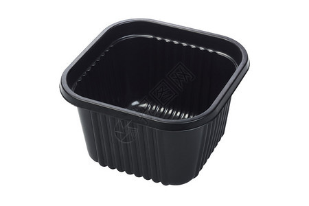 白色背景的黑塑料食品容器黑色塑料图片