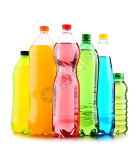 各种碳化软饮料的塑料瓶背景图片
