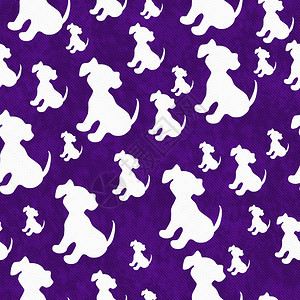 紫色和白色小狗玩具盘样式重复背景图片