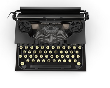 旧黑打字机背景图片