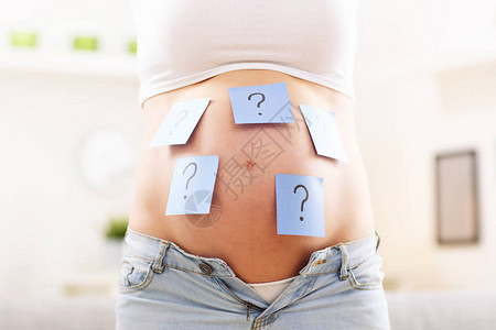 图片显示孕妇肚子上有问号图片