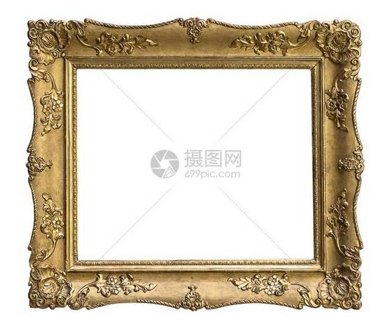 绘画镜子或照片的金框图片