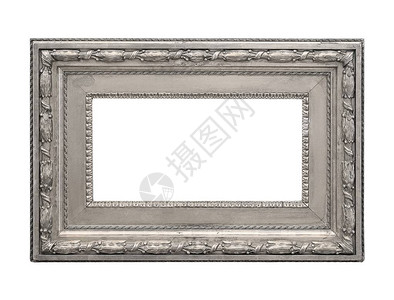 图片或镜子的银色木框架图片