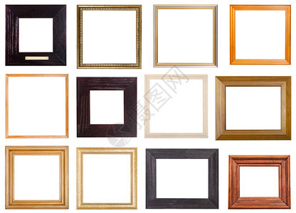 12个Pcs平方木形画框图片