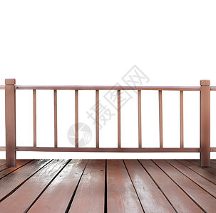 木制露台和白色背景图片