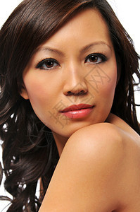 美丽的年青亚洲时装模特图片