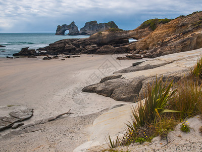 新西兰北岛Wharariki海滩图片
