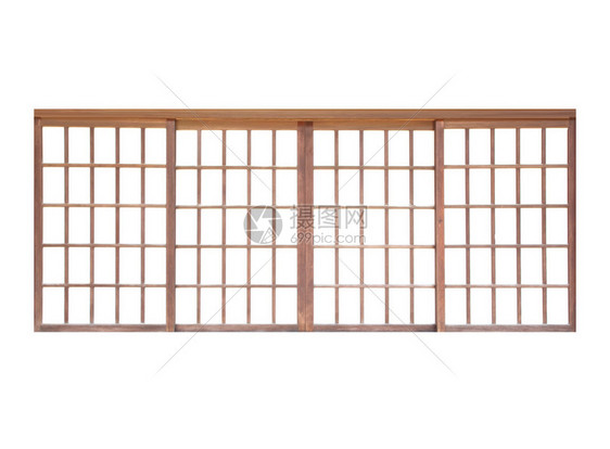 传统日本木柴滑动门白色图片