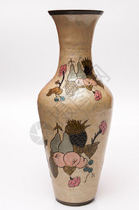 棕色花朵设计的花瓶图片