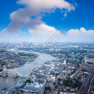 伦敦塔桥和伦敦天际线背景图片