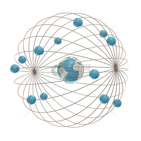 围绕抽象地球模型的图片