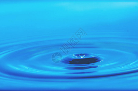 高清图片蓝色水滴下降的抽象背景bluewaterdrow高清图片