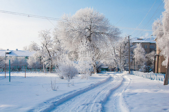城市的冬季景观图片