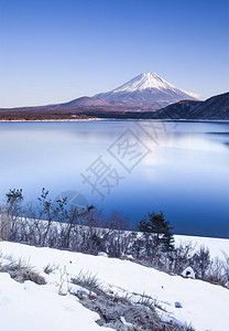 冬季富士山和Motosu图片
