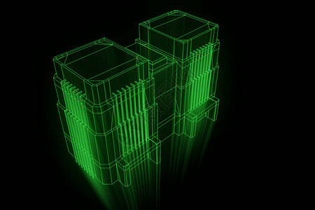 以Wireframe全图风格建楼漂亮的图片