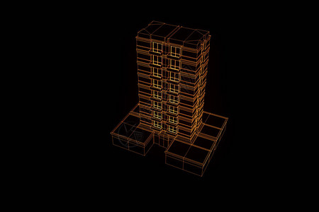 以Wireframe全图风格建楼漂亮的图片