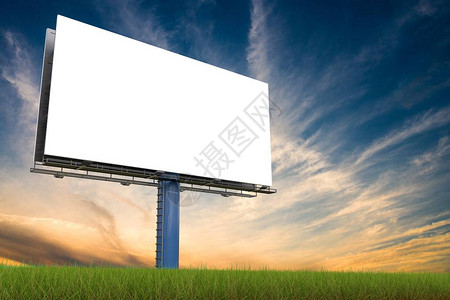 日落时天对的大广告牌3D图片