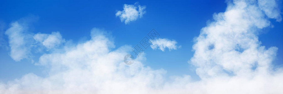 五颜六色的蓬松云彩有蓝天背景图片