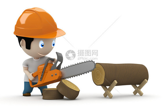 伐木工人在工作图片