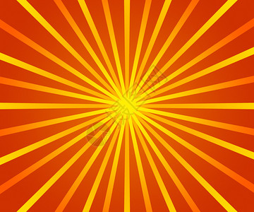 收获,橙色橙色复古太阳光线背景插画