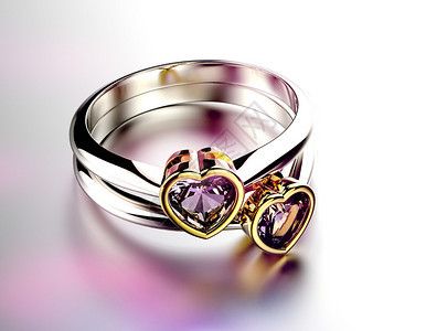 金婚戒指钻石心脏形状珠图片