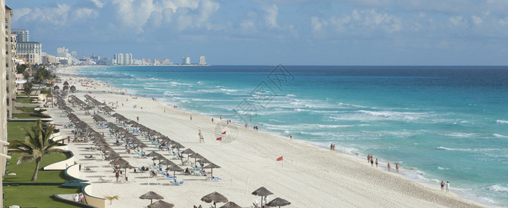 加勒比海滩和墨西哥坎昆旅馆一带图片