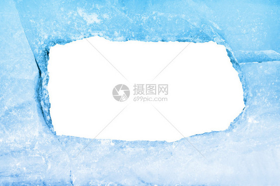 空白的蓝冰面框图片
