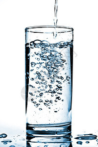 冷水倒入玻璃杯中图片