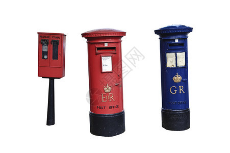 在英国只包括蓝信箱的白色孤立的皇室图片
