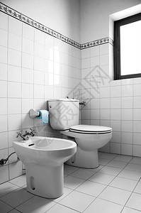 黑色和白色的洗手间图象有厕所拖管图片