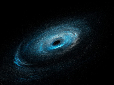 带有恒星和黑洞的螺旋星系计算机图片