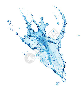 白色背景的蓝色水喷背景图片