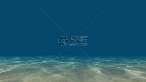 海洋3D渲染底部的焦散图片