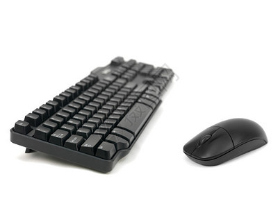 计算机键盘和鼠标在白色图片