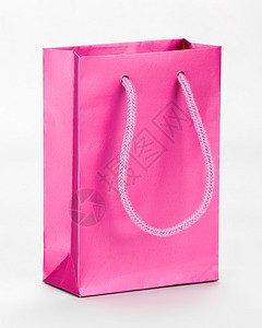 一个白色的粉红色购物袋图片
