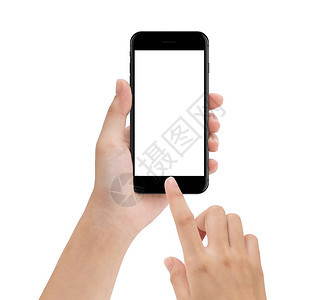 使用在白色上隔离的手机移动电话模拟智能手机空白屏幕图片