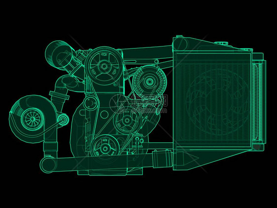 Turbo充电四气缸图片