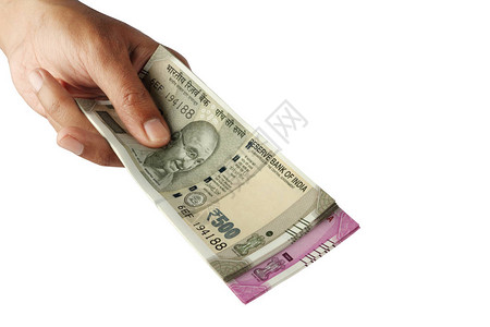 新印度卢比货币笔记在白色上孤图片